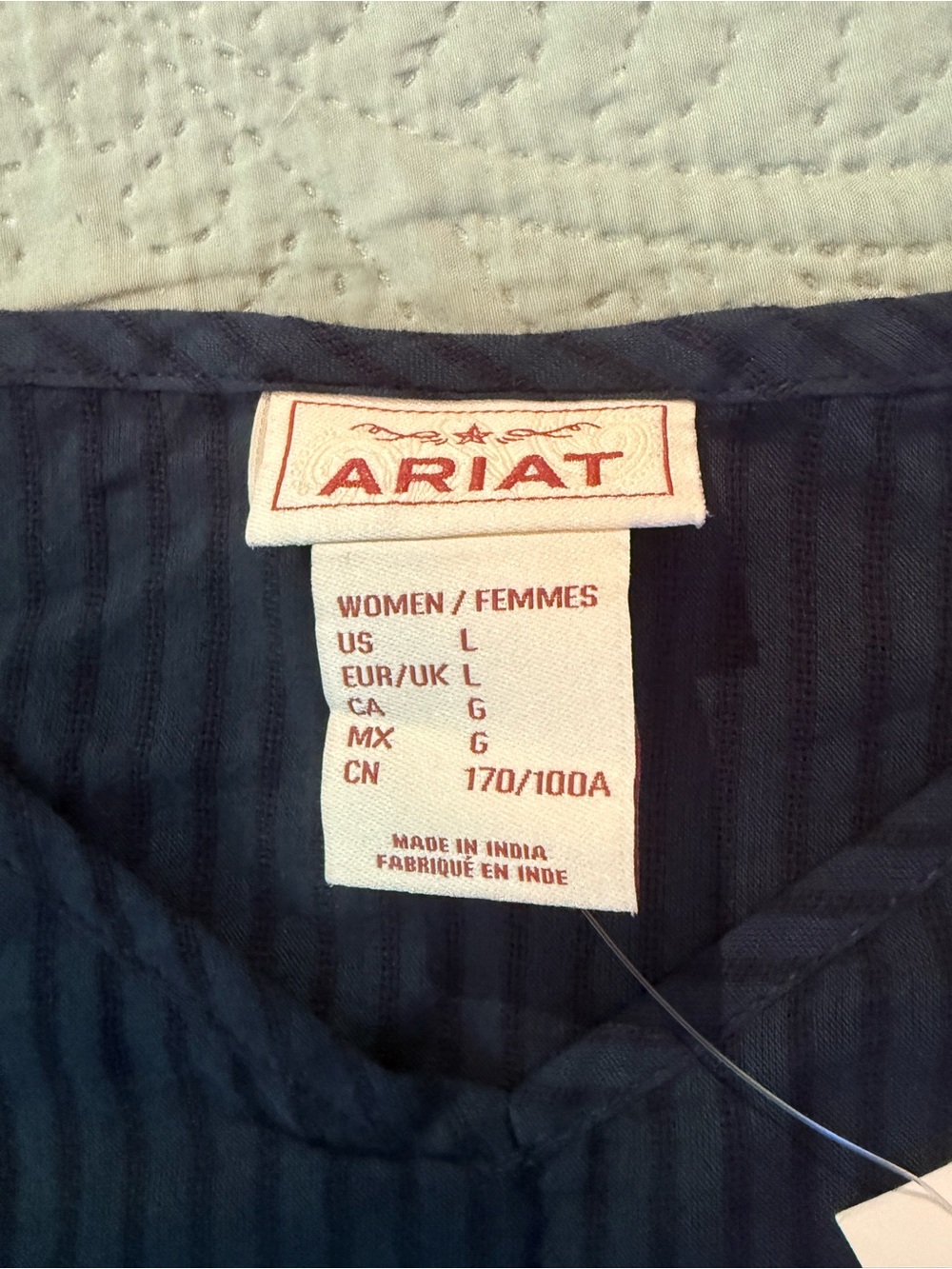 Ariat Navy Cold-Shoulder Ruffle Top - Picture 4 of 6